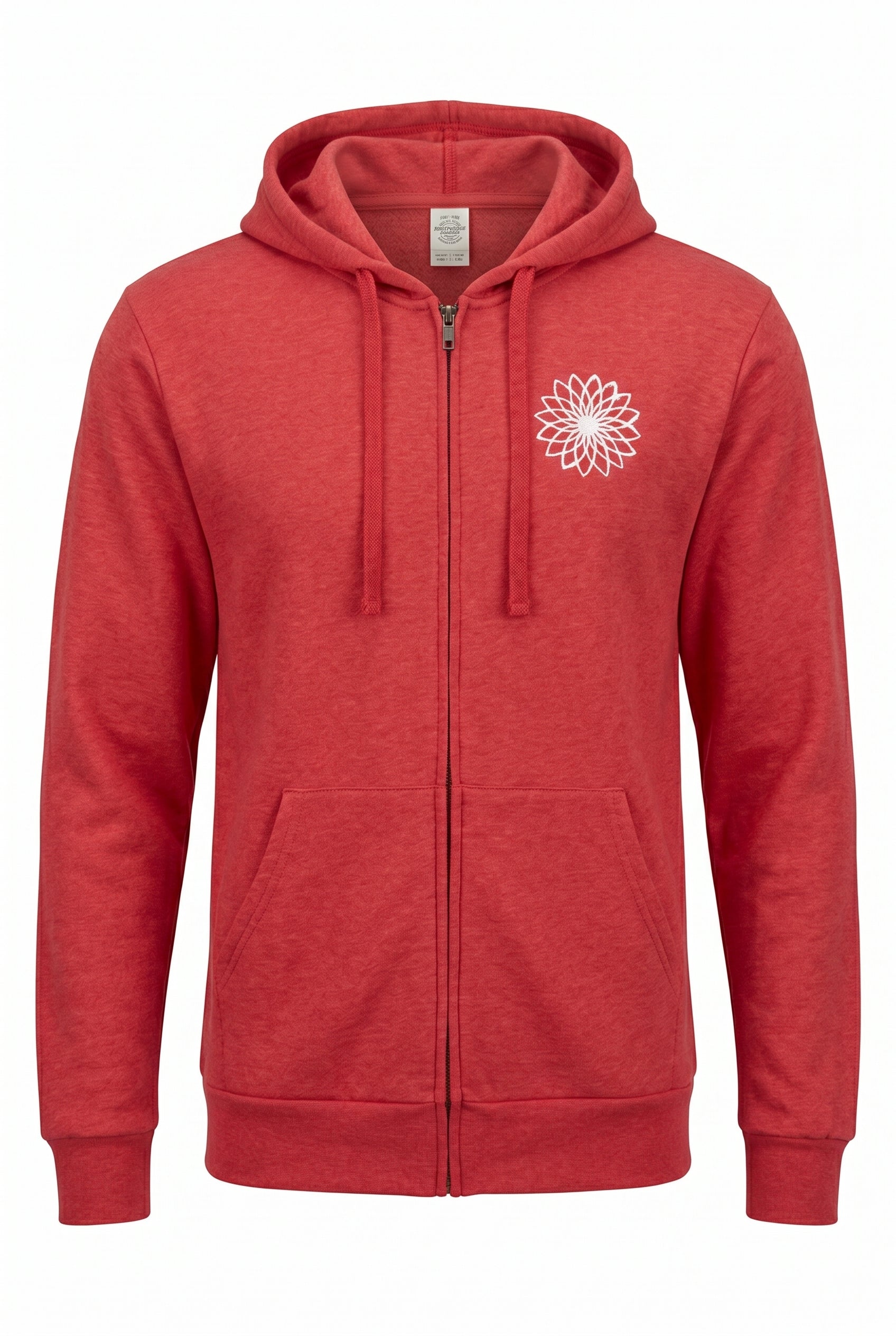 SALE!  Eco Tri blend French Terry Full Zip Hoodie with embroidered IMATI Flower