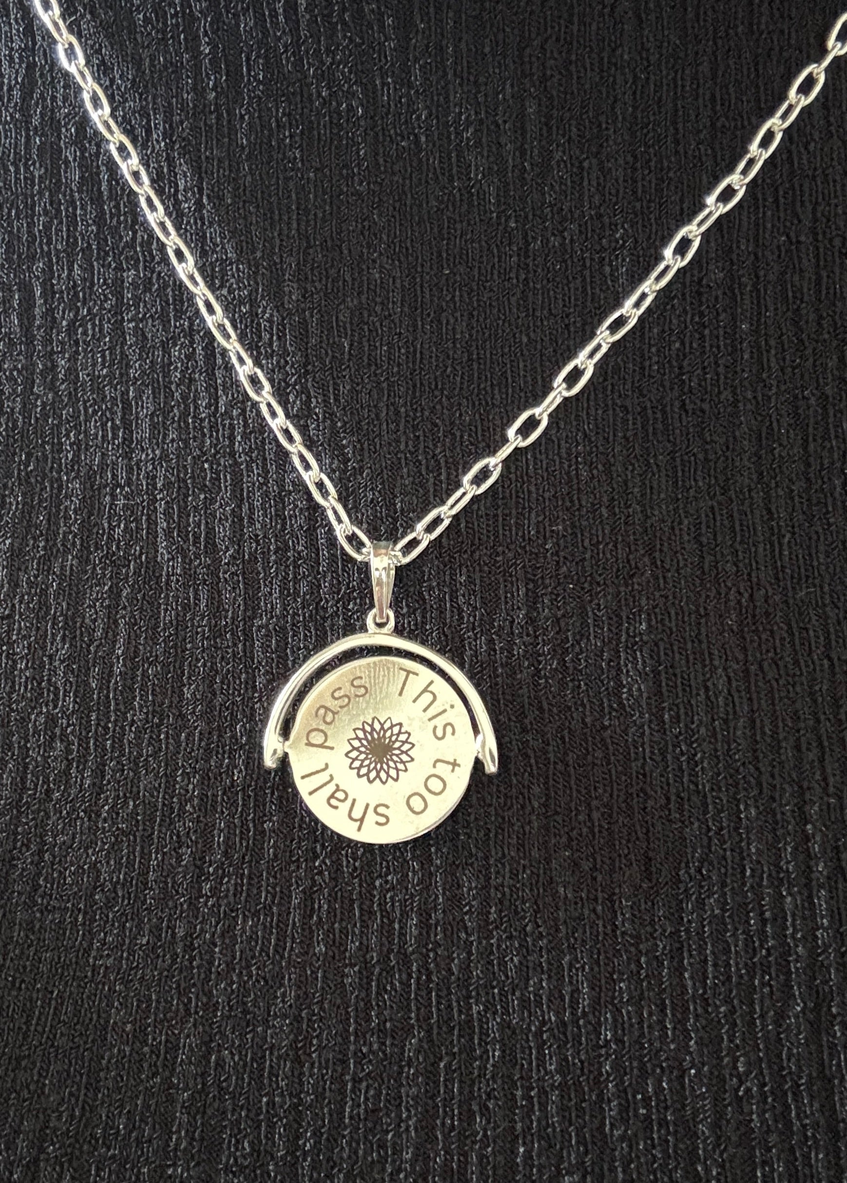 Sterling Silver Affirmation Swivel with IMATI Flower & Affirmation