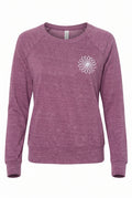 SALE! Eco tri blend long sleeve lightweight sweatshirt with embroidered IMATI Flower