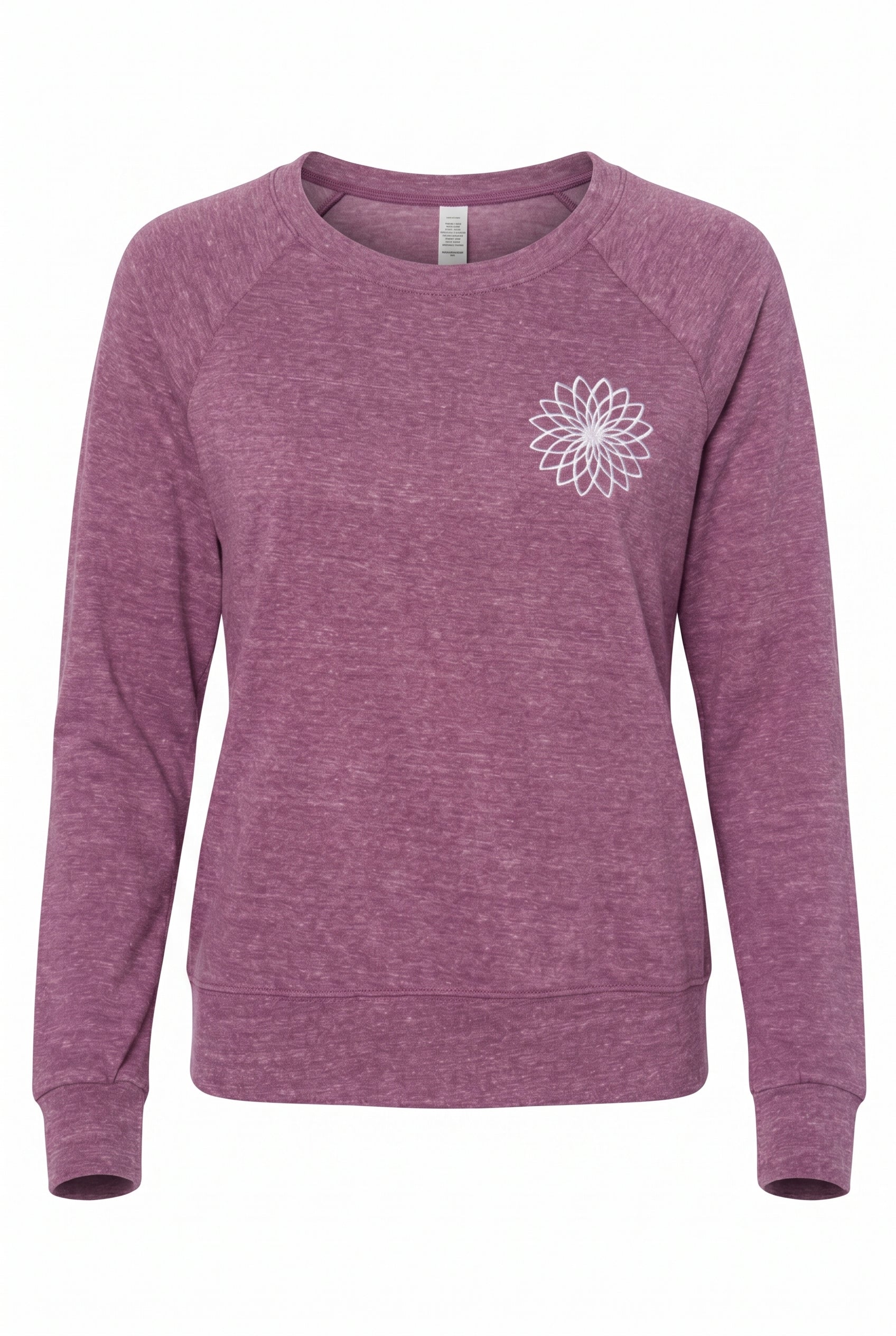 SALE! Eco tri blend long sleeve lightweight sweatshirt with embroidered IMATI Flower