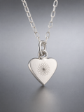 Sterling Silver Dangle Heart with IMATI Flower  & Affirmation