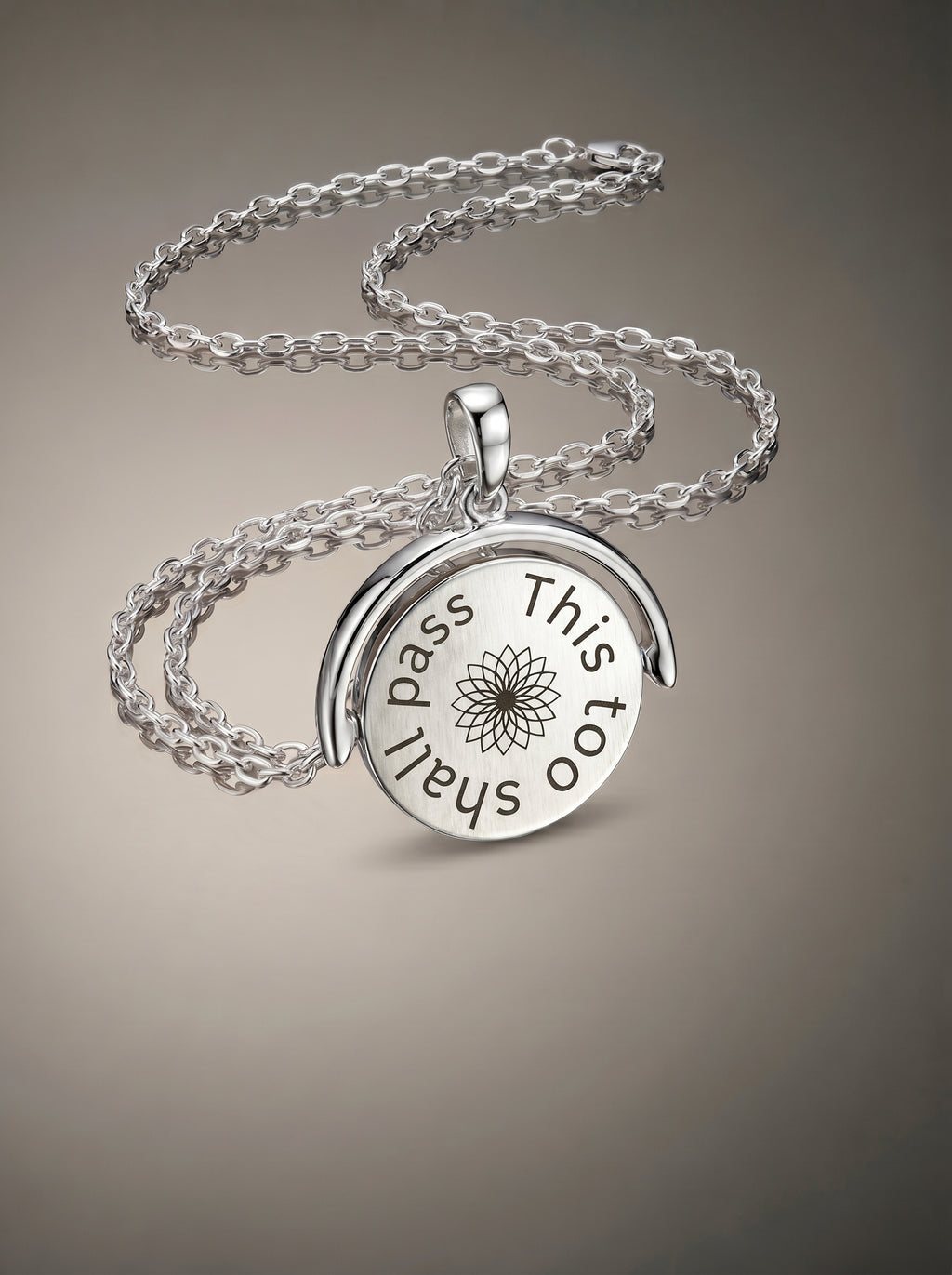 Sterling Silver Affirmation Swivel with IMATI Flower & Affirmation
