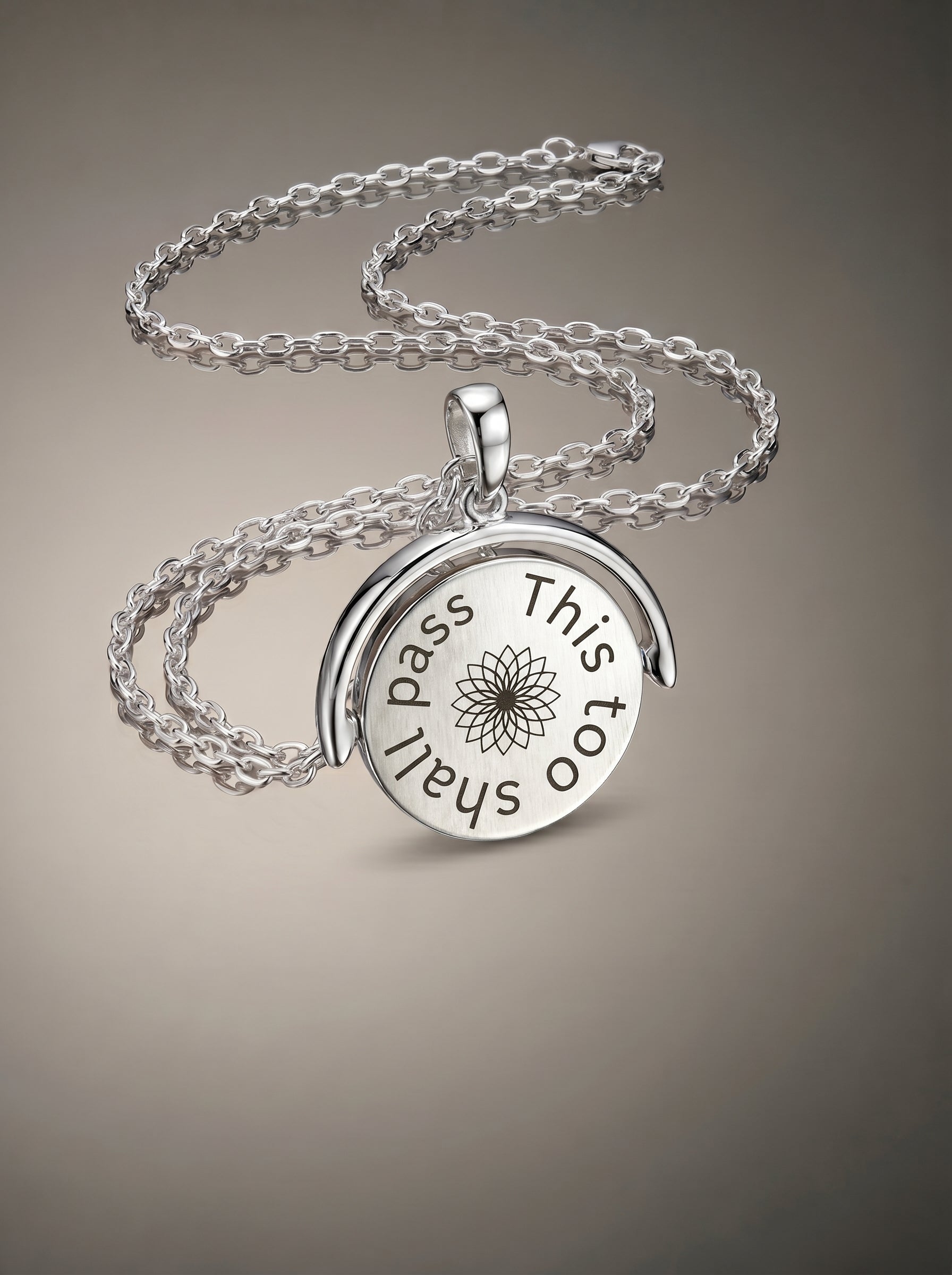 Sterling Silver Affirmation Swivel with IMATI Flower & Affirmation